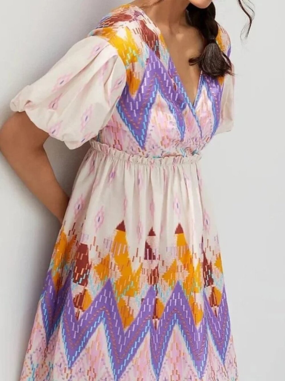 Anthropologie Not So Serious Abstract Embroidered Mini Dress XS